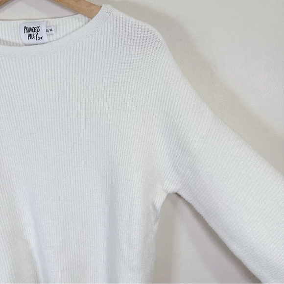 Princess Polly Laneway Pullover Sweater White Bell Sleeves - Picture 5 of 14